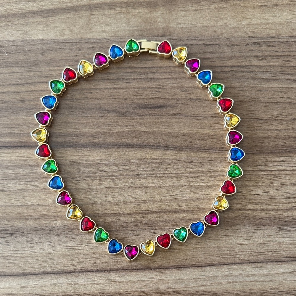 Heart Tennis Necklace Choker